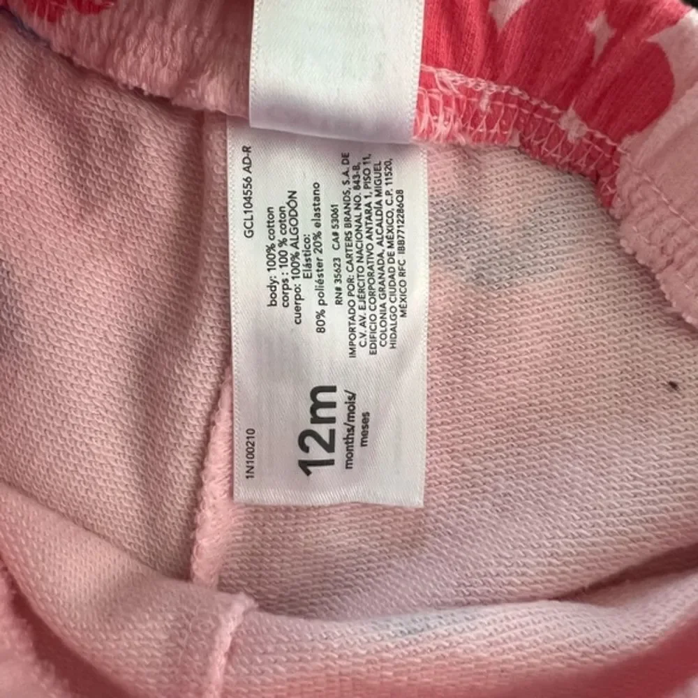 Baby Girl's Carter's 2 piece set Raspberry Sweater‎ and Short Set 6 months